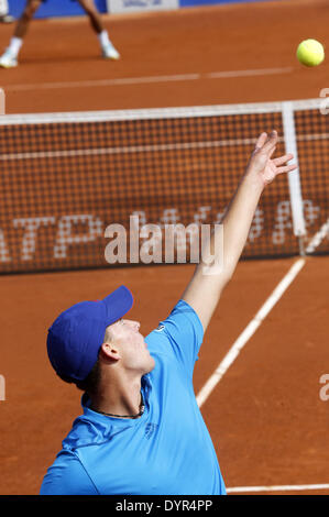 Barcelone, Espagne. Apr 24, 2014. Espagne-BARCELONE -24 avril : correspondance entre Giraldo et D. Thiem, pour le 1/8 de finale de l'Open de Barcelone Banc Sabadell, 62 Trofeo Conde de Godo, joué au tennis RC Barcelone le 24 avril 2014, photo. Joan Valls/Urbanandsport Nurphoto/crédit : Joan Valls/NurPhoto ZUMAPRESS.com/Alamy/Live News Banque D'Images