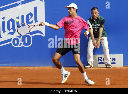 Barcelone, Espagne. Apr 24, 2014. Espagne-BARCELONE -24 avril : Giraldo dans le match entre Giraldo et D. Thiem, pour le 1/8 de finale de l'Open de Barcelone Banc Sabadell, 62 Trofeo Conde de Godo, joué au tennis RC Barcelone le 24 avril 2014, photo. Joan Valls/Urbanandsport Nurphoto/crédit : Joan Valls/NurPhoto ZUMAPRESS.com/Alamy/Live News Banque D'Images