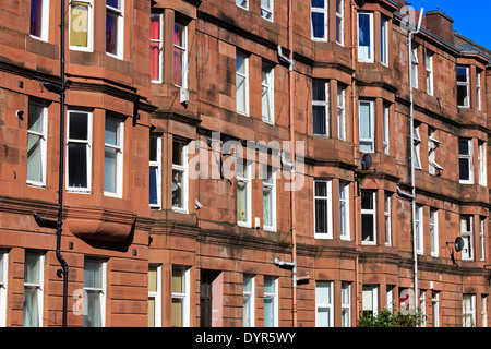 Grès rouge traditionnel tènements, Copland Road, Govan, Glasgow, Écosse, Royaume-Uni Banque D'Images