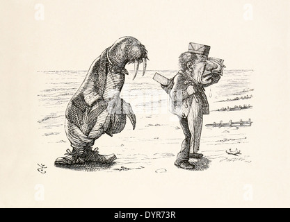 John Tenniel (1820-1914) Illustration de Lewis Carroll, dans de l'autre côté du '" publié en 1871. Walrus & Carpenter Banque D'Images
