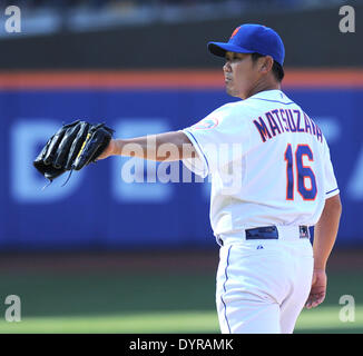 Flushing, NY, USA. Apr 20, 2014. Daisuke Matsuzaka (Mets) MLB : Daisuke Matsuzaka les Mets de New York en ligue majeure de baseball pendant les match contre les Braves d'Atlanta au Citi Field à Flushing, NY, USA . © AFLO/Alamy Live News Banque D'Images