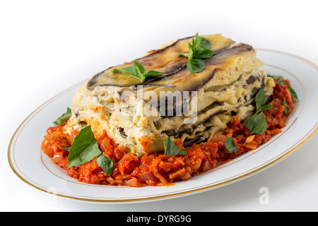 Lasagne aux légumes, faites avec des courgettes et aubergines Banque D'Images