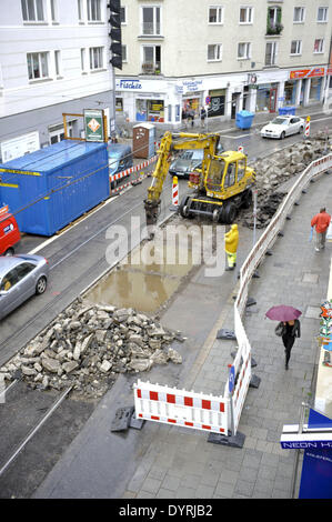 Site de construction de tramway à Munich, 2011 Banque D'Images