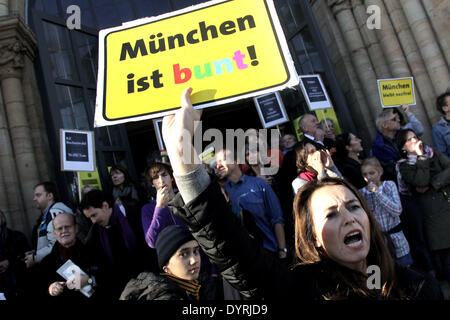 Les citoyens de Munich manifester contre le "héros néo-nazis", mars 2010 Memorial Banque D'Images