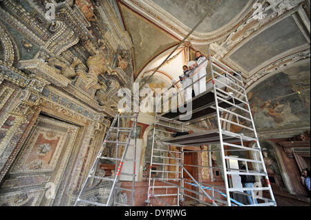 Restauration de la grotte située sur la Residenz Munich, 2012 Banque D'Images