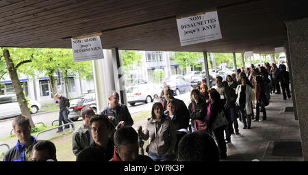 Français vivant à Munich participer à l'élection présidentielle française, 2012 Banque D'Images