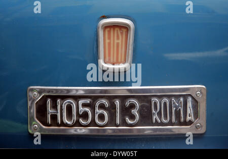 Fiat 500, la plaque constructeur Banque D'Images