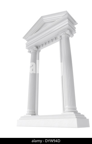 Des colonnes de marbre isolé sur fond blanc Banque D'Images