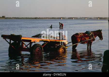 Lave-sur les rives du Nil à Omdurman. Banque D'Images