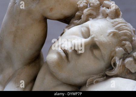 Germany, Bavaria, Munich, Musée Glyptothèque, faune Barberini, dormir Satyr Banque D'Images