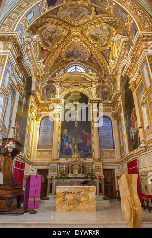 Bologne, Italie - 17 mars 2014 : presbytère de l'église baroque de San Michele in Bosco. Banque D'Images