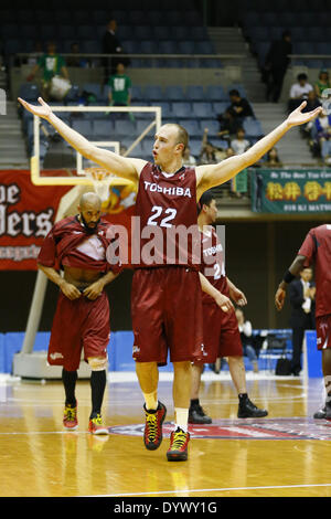 Arène Todoroki Kawasaki, Kanagawa, Japon. Apr 25, 2014. Nick Fazekas (Brave tonnerres), 25 avril 2014 - Basket-ball : Ligue Nationale de Basket-ball 'LBN' 2013-2014 Correspondance entre Toshiba Brave Thunders 80-74 TOYOTA Alvark à Tokyo Arena Todoroki Kawasaki, Kanagawa, Japon. © AFLO SPORT/Alamy Live News Banque D'Images