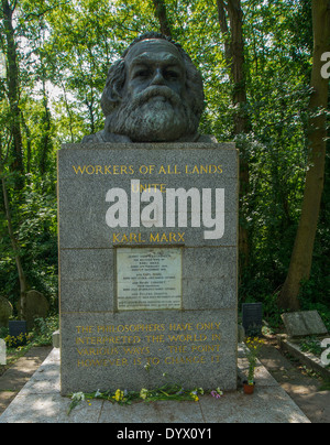 Karl Marx tombe du Cimetière de Highgate, Londres Banque D'Images