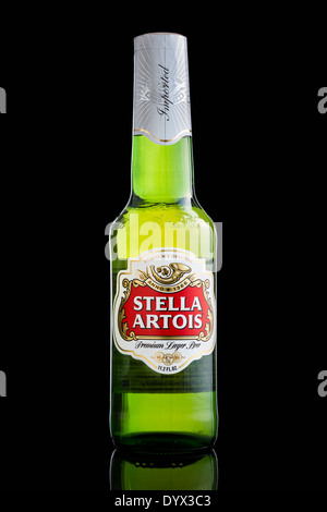 Importé USA bouteille de bière Stella Artois Banque D'Images