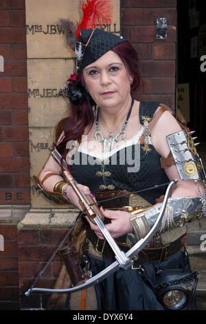 Whitby Goth Week-end, Avril, 2014. Whitby, North Yorkshire, Angleterre. UK Banque D'Images