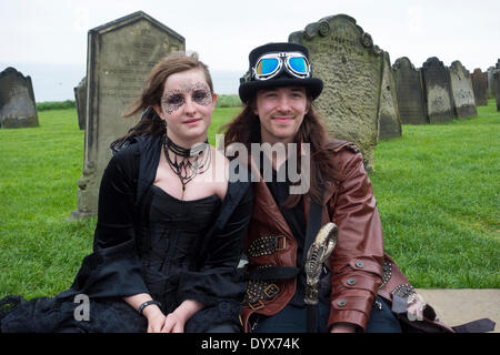 Whitby Goth Week-end, Avril, 2014. Whitby, North Yorkshire, Angleterre. UK Banque D'Images