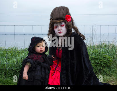 Whitby Goth Week-end, Avril, 2014. Whitby, North Yorkshire, Angleterre. UK Banque D'Images