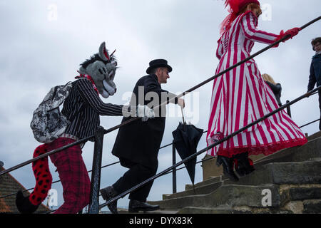 Whitby Goth Week-end, Avril, 2014. Whitby, North Yorkshire, Angleterre. UK Banque D'Images