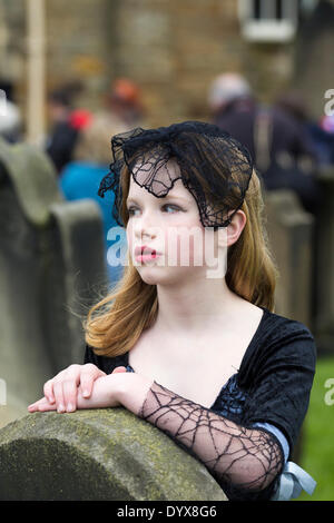 Whitby Goth Week-end, Avril, 2014. Whitby, North Yorkshire, Angleterre. UK Banque D'Images