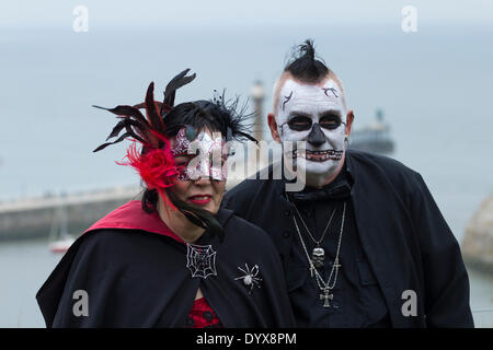 Whitby Goth Week-end, Avril, 2014. Whitby, North Yorkshire, Angleterre. UK Banque D'Images