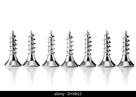 Groupe des vis recouvertes de zinc, isolated on white Banque D'Images