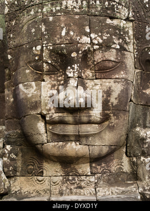 Prasat avec visage de sourire à Lokeshvara temple Bayon, Angkor Thom, Siem Reap, Cambodge Banque D'Images