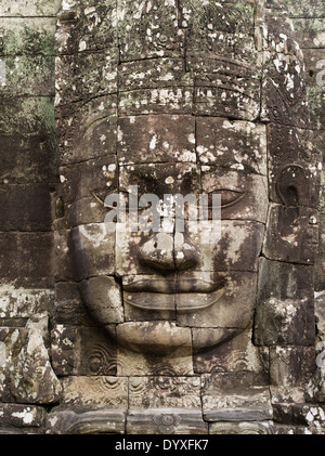 Prasat avec visage de sourire à Lokeshvara temple Bayon, Angkor Thom, Siem Reap, Cambodge Banque D'Images