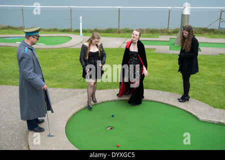 Whitby Goth Week-end, Avril, 2014. Whitby, North Yorkshire, Angleterre. UK Banque D'Images