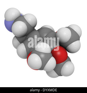 La Mescaline psychedelic molécule pharmaceutique. Présent en peyote. Banque D'Images