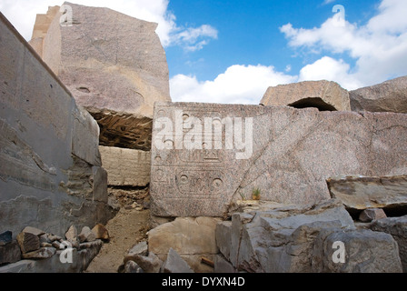 Ramesseum : le temple funéraire du pharaon Ramsès II le Grand(1303-1213 av. XIX dyn.). Banque D'Images