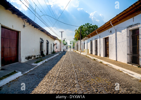 Rues de Suchitoto town en El Salvador Banque D'Images