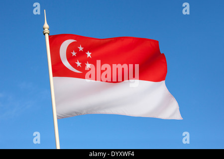 Le drapeau national de Singapour Banque D'Images