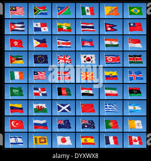 Une collection de drapeaux de pays du monde entier. Banque D'Images