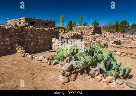 Besh-Ba-Gowah parc archéologique, un 14ème siècle reconstruit partiellement indien Pueblo Salado ruine, en Globe, Arizona, USA Banque D'Images