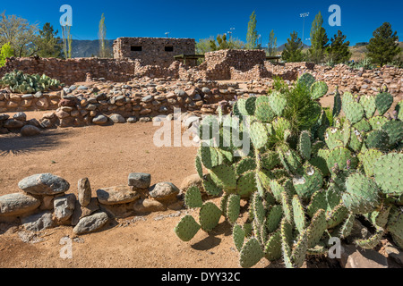 Besh-Ba-Gowah parc archéologique, un 14ème siècle reconstruit partiellement indien Pueblo Salado ruine, en Globe, Arizona, USA Banque D'Images