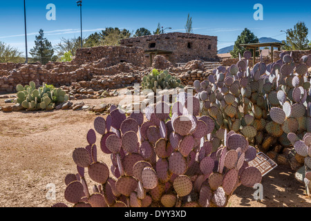 Besh-Ba-Gowah parc archéologique, un 14ème siècle reconstruit partiellement indien Pueblo Salado ruine, en Globe, Arizona, USA Banque D'Images