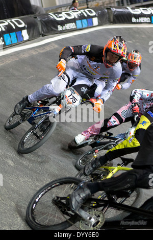 La Coupe du Monde Supercross BMX UCI Centre National de cyclisme de Manchester, Angleterre Royaume-uni Banque D'Images