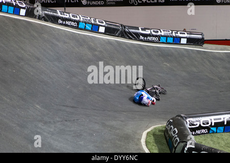 La Coupe du Monde Supercross BMX UCI Centre National de cyclisme de Manchester, Angleterre Royaume-uni Banque D'Images