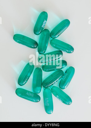 L'Advil liqui-gels de capsules. Banque D'Images