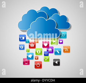 Cloud Computing Concept Vector Illustration. EPS 10 Banque D'Images