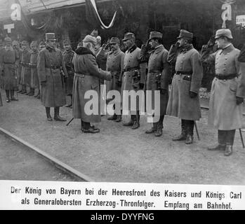 Ludwig III et Karl J'inspection des troupes, 1916 Banque D'Images