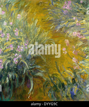 Claude Monet le chemin à travers les iris Banque D'Images