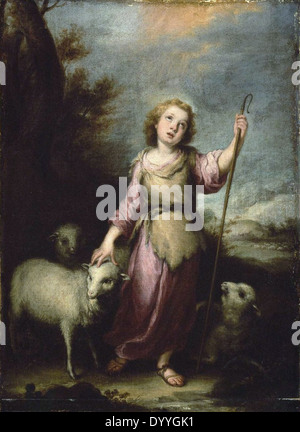 Bartolomé Esteban Murillo Le Jeune Christ comme le Bon Berger Banque D'Images
