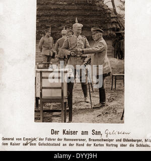 Wilhelm II. et Otto von Emmich près du San en Galice, 1915 Banque D'Images