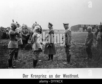 Le Prince Guillaume de Prusse les troupes allemandes, 1916 visites Banque D'Images