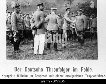 Le Prince Wilhelm visites les troupes, 1915 Banque D'Images