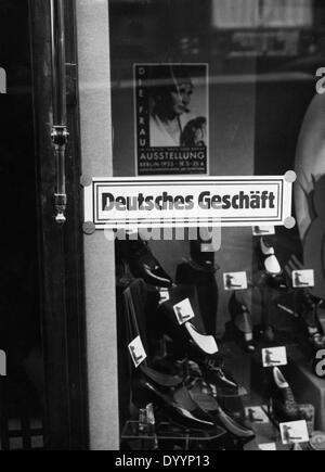 Magasin allemand pendant le boycott des magasins juifs Banque D'Images