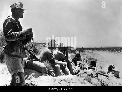 Une action militaire sur l'egytian frontière, bataille d'El Alamein, 1942 Banque D'Images