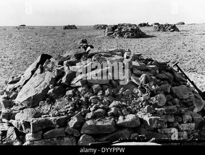 Une action militaire sur l'egytian frontière, bataille d'El Alamein, 1942 Banque D'Images