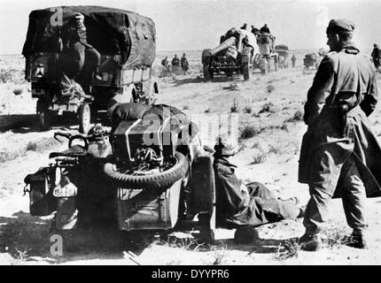 Une action militaire sur l'egytian frontière, bataille d'El Alamein, 1942 Banque D'Images